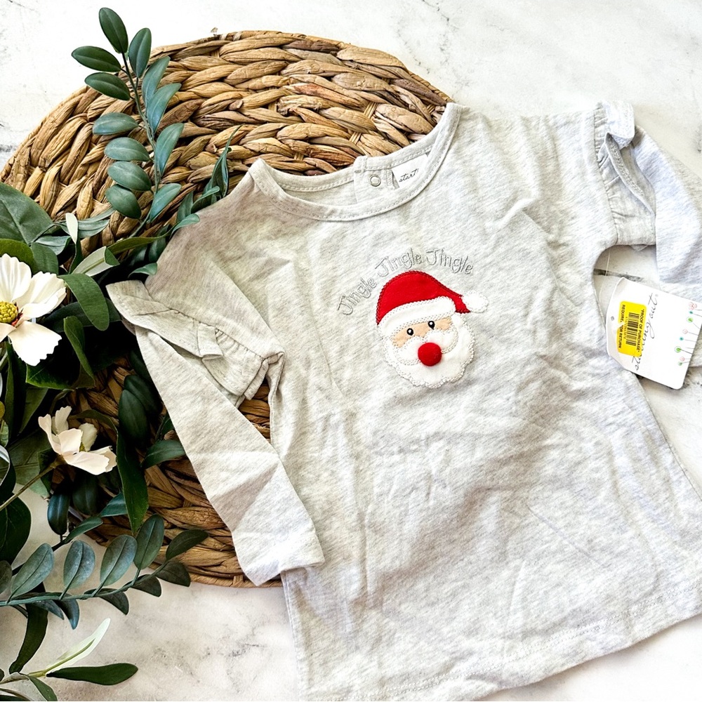Starting Out Santa "Jingle Jingle Jingle" Long Sleeve Grey T-Shirt